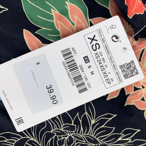 ZARA MULTICOLOR FLORAL WRAP CROP TOP SIZE XS - Picture 6 of 11